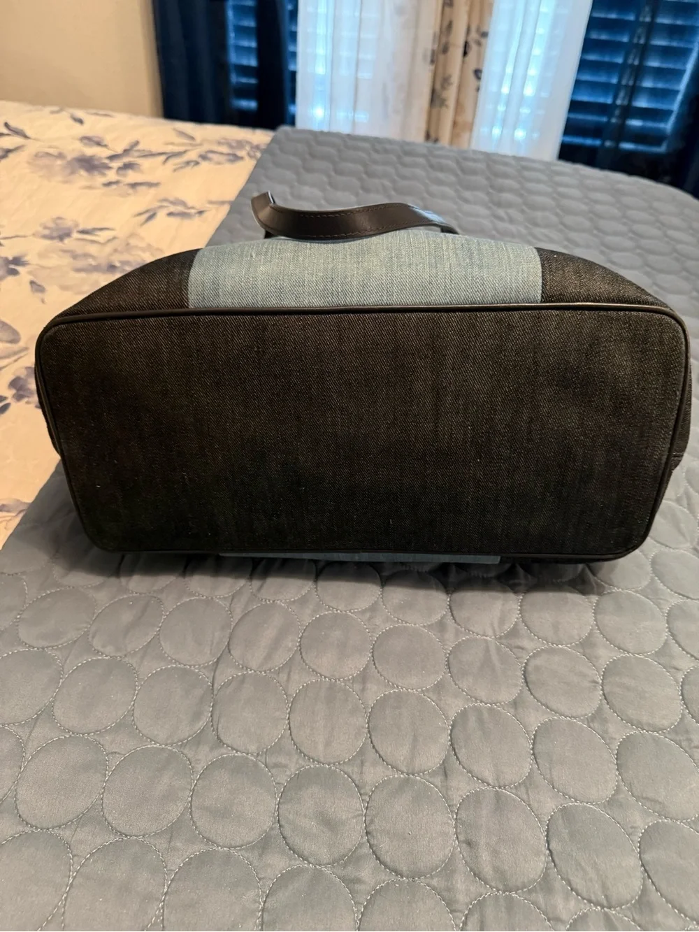 Michael Kors Two-Tone Denim Tote in Dark Blue and Light Blue